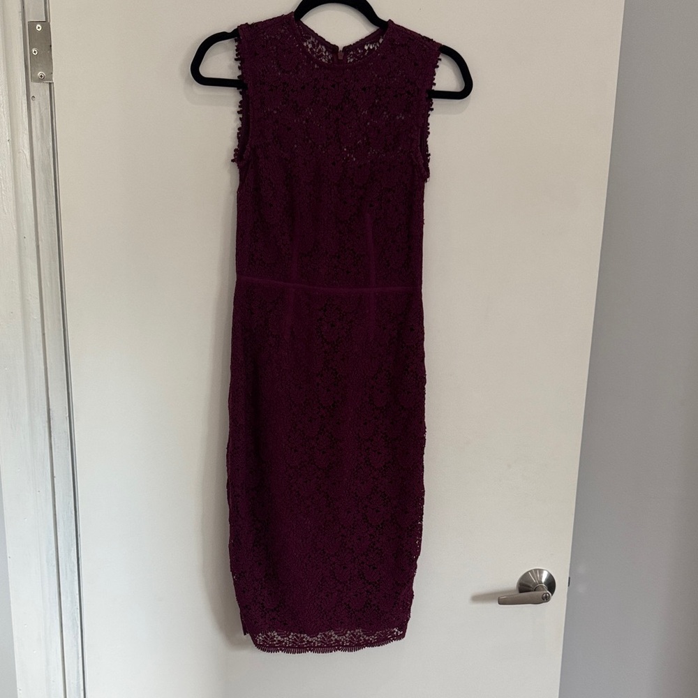 Jill Stuart Lace Midi Dress - Deep Purple